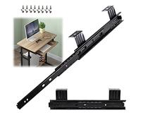 Lot de 2 glissières de tiroir télescopiques robustes de 240 mm, extension complète, roulement à billes, facile à installer, idéal pour le rangement du clavier d'ordinateur, design à 3 plis