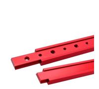 Lot de 2 glissières en T en alliage d'aluminium pour scies de table et établis de travail du bois - Barre à onglet réglable en T de 100 à 450 mm, rouge (450 mm)