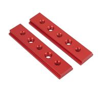 Lot de 2 glissières en T pour scie à table et établi de travail du bois, barre en T en alliage d'aluminium de 100 à 450 mm avec finition anodisée rouge, compatible avec scie à onglet, table de