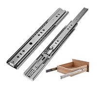 Lot de 2 glissières Robustes à 3 Sections de 53,0 mm de Largeur - Glissières de tiroir d'armoire à Fermeture Douce - avec roulement à Billes à Faible Bruit Fermeture Lente - Extension complète -