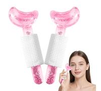 Lot de 2 globes à glace pour le visage, boules de glace pour le visage, outils de soins de la peau pour éclaircir et raffermir la peau, utilisation chaude et froide (rose lune)