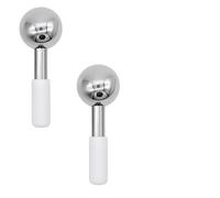 Lot de 2 globes de glace pour le visage, boules rafraîchissantes en acier inoxydable 50 mm, cryo sticks pour soins du visage, massage spa à domicile, sensation fraîche et confortable
