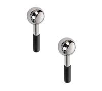Lot de 2 globes de glace pour le visage en acier inoxydable, cryo sticks incassables, usage chaud et froid, masseur rafraîchissant pour poches, tensions de la tête, 5,3 x 1,9 in, 135 x 50 mm