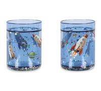 Lot de 2 gobelets à paillettes outer espace