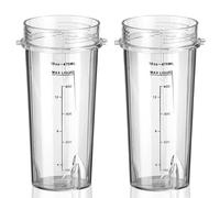 Lot de 2 gobelets de 450 ml pour mixeur Ninja 700 W QB3001UKS BL770 BL780 BL660 BL740 BL810, pièces de rechange pour mélangeurs Nutri Ninja 1100W/1200w/1500w