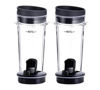 Lot De 2 Gobelets De 473 Ml Avec Quatre Couvercles, Pièces De Rechange For Mixeur, Compatibles Avec Ninja, BL660, BL770, BL740 / QB3000, BL810