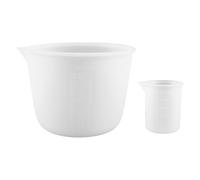 Lot de 2 gobelets doseurs en silicone - 1000 ml/1000 ml - Pour mélanger la résine époxy, les moules à couler, les cires, le caoutchouc de silicone, la fabrication de bijoux
