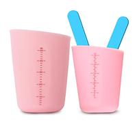Lot de 2 Gobelets Doseurs en Silicone pour Résine - 250 ml, 500 ml - Tasses de Mesure pour Moules, Résine Époxy, Fait à la Main (Rose)