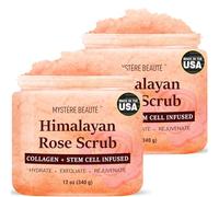 Lot de 2 gommages au sel de l'Himalaya - Avec collagène et cellules souches - Gommage exfoliant au sel pour la cellulite - Nettoyage en profondeur de l'acné, des cicatrices, des rides - Hydrate la