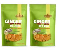 Lot de 2 gommes à mâcher Lühders Ginger Shot (2 x 113 g) Gommes véganes au gingembre et aux épices Piquantes et véganes