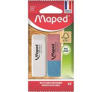 Lot De 2 Gommes - Blanche - Double Usages - Graphite Et Encre - Maped