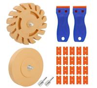 Lot de 2 gommes en aluminium, diamètre 100 mm, disque gomme, gomme en aluminium, tournevis sans fil avec kit d'outils de dégommage pour enlever les gings, les résidus de colle, les films et les