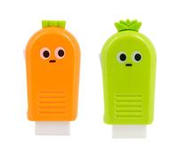 Lot de 2 gommes en caoutchouc pour fruits et légumes StarPLAST- Effaceurs Forme rectangulaire Distributeur en caoutchouc 5 couleurs