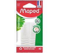 Lot De 2 Gommes Greenlogic - Apporte Précision Et Confort - Gomme Blanche - Sans Phtalates - Sans Pvc - Emballage Eco-Conçu - Fabriqué En France[Z70]