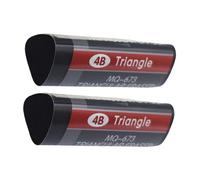 Lot de 2 gommes triangulaires en caoutchouc pour étudiant, prise en main confortable, gomme, pour examens, devoirs, étui à gomme triangulaire inclus