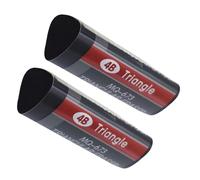 Lot de 2 gommes triangulaires en caoutchouc pour étudiant - Prise en main confortable - Pour examens, devoirs, examens