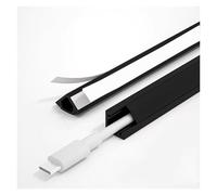Lot de 2 goulottes de câble autocollantes de 1 m, canaux de conduits d'angle à peindre pour mur et plafond, canal de câble en PVC, noir, peut contenir 5 cordons, solution propre et bien rangée