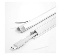Lot de 2 goulottes de câbles autocollantes de 1 m à peindre pour mur/plafond, canal nizer en PVC, solution de gestion des câbles soignée et bien rangée (blanc)