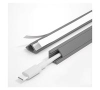 Lot de 2 goulottes de câbles autocollantes de 1 m, pour mur et plafond, canal nizer en PVC, cache-cordon gris, idéal pour la gestion des câbles à la maison/au bureau