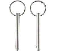 Lot de 2 goupilles à dégagement rapide, diamètre 6,3 mm, longueur totale 65 mm, longueur utile 51 mm, en acier inoxydable 316, goupille supérieure Bimini, matériel marin