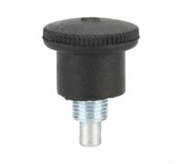 Lot de 2 goupilles de traction à ressort M8 en acier zingué 8 mm non | Galvanisé résistant à la rouille pour passivation bleu acier taille compacte pour les espaces restreints ergonomique noir mat