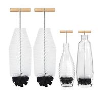 Lot de 2 goupilles pour bouteille Sodastream - 32 cm - Avec poignée ergonomique - Poils blancs et éponge noire - Idéal pour les bouteilles en verre et en plastique Duo - Nettoyage puissant sans