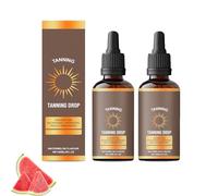 Lot de 2 gouttes de bronzage sans soleil avec ingrédients naturels et biologiques, gouttes de bronzage sans soleil avec parfum pastèque, couleur de peau naturelle et saine