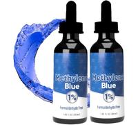 Lot de 2 gouttes de méthylène bleu avec compte-gouttes 60 ml, améliore la concentration et améliore la mémoire, haute pureté