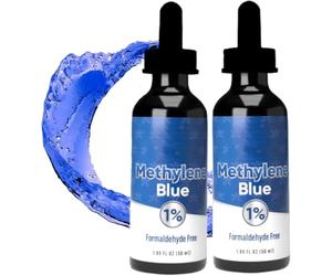 Lot de 2 gouttes de méthylène bleu avec compte-gouttes 60 ml, améliore la concentration et améliore la mémoire, haute pureté