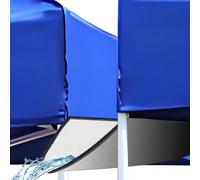 Lot de 2 gouttières de Pluie de 3 m pour auvent escamotable, auvent en polyéthylène, Accessoires de Drainage avec 22 tendeurs à Boule pour événements d'été en Plein air, fête, Design Pente - Blanc