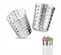 Lot de 2 gouttières de protection contre les feuilles de gouttière | Protection de tuyau de descente en acier inoxydable - Panier de récupération des feuilles - Tamis de gouttière pour 40-50 mm