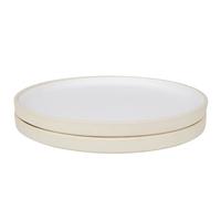 Lot de 2 Grand Assiettes en Céramique Blanc Otto