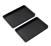 Lot de 2 Grand Bac Plastique, Soucoupe Pot Fleur, Convient pour Une Utilisation Intérieure et Extérieure, Plateau de Restaurant Élégant(Black,30x19cm/12x7in)