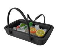 Lot de 2 grandes baignoires à boissons de qualité supérieure de 24 litres avec poignées, parfait pour les fêtes | Seau à bière pliable en silicone avec couvercle, événements en plein air - Bocal