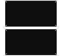Lot de 2 grandes bannières et panneaux vierges en polyester Oxford avec corde de suspension pour intérieur ou extérieur, faciles à accrocher pour fournitures de bureau (noir, 6,1 x 1,2 m)