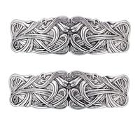Lot de 2 grandes barrettes à cheveux tressées vintage avec nœud celtique pour femme - Accessoires de cheveux viking argentés vintage - Accessoire à cheveux pour décoration quotidienne