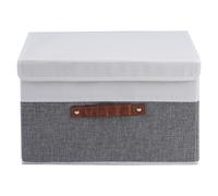 Lot de 2 grandes boîtes de rangement pliables avec couvercles, organisateurs en tissu durables pour vêtements, draps et jouets