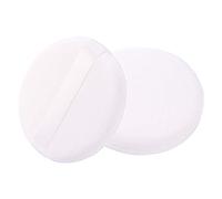 Lot de 2 grandes houppettes à poudre libre de 10,5 cm pour poudre corporelle, houppette en velours ultra doux avec ruban, blanc, rond