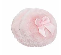 Lot de 2 grandes houppettes à poudre pour le corps et le visage - Doux et moelleux - Avec poignée en forme de nœud - Rose - Taille unique