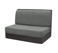 Lot de 2 grandes housses de coussin extensibles et antidérapantes pour canapé et banc de caravane - Housses de coussin confortables et faciles à installer pour intérieur de véhicule récréatif, gris