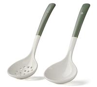 Lot de 2 grandes louches en céramique avec écumoire, cuillères fendues, louches de cuisine, passoire pour cuisiner et servir (Style 2#)