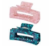 Lot de 2 grandes pinces à cheveux en acétate de cellulose de 10,4 cm pour cheveux épais et bouclés, design français, accessoires de cheveux tendance pour femmes et filles