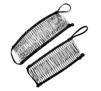 Lot de 2 grandes pinces banane extensibles pour cheveux épais et réglables - Posez vos cheveux en quelques secondes sans endommager les plis ou la douleur - Pour cheveux naturellement bouclés (noir)