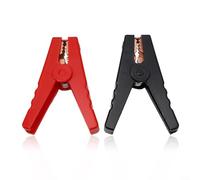 Lot de 2 grandes pinces crocodiles 100 A avec corps en plastique entièrement isolé et dents revêtues de cuivre pour une connexion sécurisée dans l'ingénierie électrique et les tests de tension