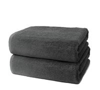 Lot de 2 Grandes Serviettes de Bain 90x180cm | Drap de Bain XXL Extra Large | 100% Coton Premium | Epais 500g/m2 | Linge de Bain Doux & Absorbant | Oeko-TEX | Marque Ôhm | Gris