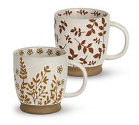 Lot de 2 grandes tasses à café en céramique de 532 ml - Tasses rustiques faites à la main avec poignée, passent au micro-ondes pour latte, expresso, cappuccino, thé, cacao, lait - Grandes tasses