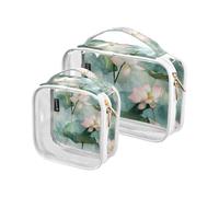 Lot de 2 grandes trousses de toilette transparentes approuvées par la TSA - Conforme aux normes des compagnies aériennes