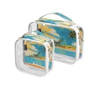 Lot de 2 grandes trousses de toilette transparentes approuvées par la TSA pour femme, conformes aux normes aéroportuaires et aériennes