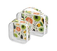 Lot de 2 grandes trousses de toilette transparentes approuvées par la TSA - Réutilisables - Conforme aux normes des compagnies aériennes