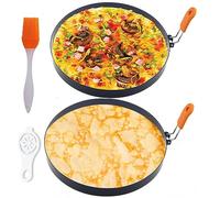 Lot de 2 grands anneaux à omelette de 20,3 cm pour faire frire les œufs, grands anneaux à omelette de 20,3 cm pour grill, anneaux ronds antiadhésifs en acier inoxydable avec poignée isolée, brosse à